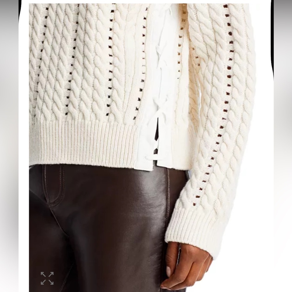 Derek Lam 10 Crosby New Aitana Lace Up Wool Sweater - Picture 6 of 6